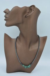 STONEAGE Gerçek Afrika Turkuazı ve Hematit Taşlı T Kilit Şifa Kolye thumbnail 2