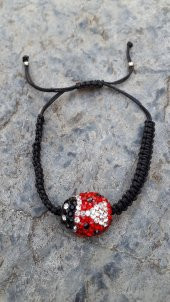 STONEAGE El Yapımı Uğur Böceği Makrome Bileklik thumbnail 3