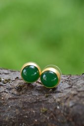 STONEAGE El Sıvaması Yeşim Doğal Taş Bayan Küpe thumbnail 3