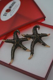 STONEAGE Deniz Yıldızı Zirkon Taşlı Bayan Küpe Madeni Bronz thumbnail 6