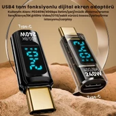 Coofbe Dijital Ekranlı 40Gpbs 240W Type-C to Type-C Dönüştürücü 8K 60Hz Type-C HDMİ Şarj Data HDMİ Çevirici - 3