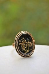 STONEAGE Gerçek Kuru Çiçekli Yaşayan Bayan Yüzük Ayarlanabilir thumbnail 2