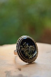 STONEAGE Gerçek Kuru Çiçekli Yaşayan Bayan Yüzük Ayarlanabilir thumbnail 1