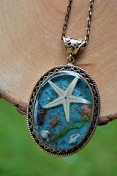 STONEAGE Gerçek Deniz Yıldızı Büyük Boy Tasarım Bayan Kolye thumbnail 1