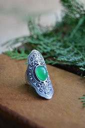 STONEAGE Hint Gümüşü Bohem Ayarlanabilir Bayan Yüzük Minik Toplu thumbnail 2