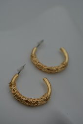 STONEAGE Halka Küpe Altın Kaplama Zarif Modern - 1