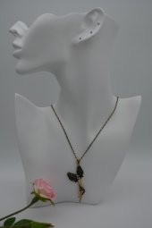 STONEAGE İkili Gül Goncası Bayan Kolye El Yapımı thumbnail 3