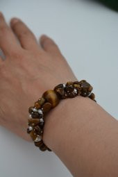 STONEAGE Gerçek İmci ve Kaplan Gözü Taşlı Kadın Bileklik thumbnail 7