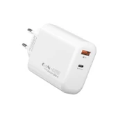 S-link SL-EC69 GAN PD 65W - QC 18W Type USB-C +USB A Hızlı Beyaz EV-NOTEBOOK Şarj Adaptör - 1