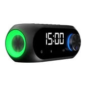 Mikado MD-W7 1200mAh 5W Siyah Bluetooth-Aux-Derece-Usb-FM Double Alarmlı Saat Speaker Speaker - 2