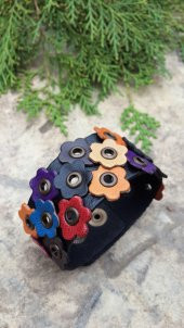 STONEAGE Gerçek Deri Bayan Bileklik Papatyalı - 2