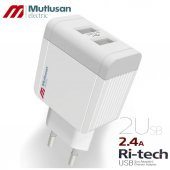 Mutlusan Ri-Tech 2Li USB Adaptör Fiş 2,4A HIZLI ŞARJ - 1