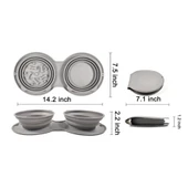 Mikopet Katlanabilir İkili Mama ve Su Kabı - 5