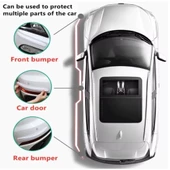 Araba Tampon Koruyucu Karbon Desenli Beyaz - 2