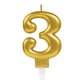 3 Rakam Mum Gold Renk - 1