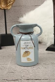Natural Mavi Düz Seramik Dekor Vazo 22cm - 2