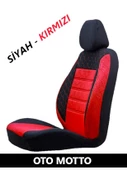 OTO MOTTO Oto Koltuk Kılıfı Ön ve Arka Tam Set - Siyah Kırmızı - 3