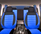 OTO MOTTO Oto Koltuk Kılıfı Ön ve Arka Tam Set - Siyah Mavi thumbnail 1