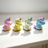 4 ADET UNICORN BİBLO DEKORATİF BİBLO NOEL SÜSLERİ YILBAŞI HEDİYELERİ VİTRİN DEKOR - 1