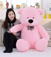 Özgüner Oyuncak Papyonlu 160 cm Dev Peluş Ayı - Pembe - 1