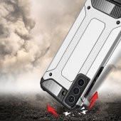 KNY Samsung Galaxy S21 FE Kılıf Çift Katmanlı Armour Case Kırmızı - 3