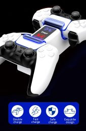 KNY PG-P5003 Playstation 5 Oyun Konsolu İçin Şarj İstasyonu Beyaz - 2
