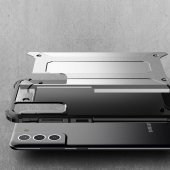 KNY Samsung Galaxy S21 FE Kılıf Çift Katmanlı Armour Case Kırmızı - 4