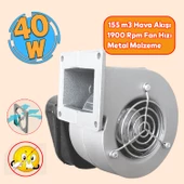 Radyal Salyangoz Fan Metal 40 W Vantilatör İşyeri Havalandırma Aspiratörü Fanı Kirli Hava Temizle thumbnail 1