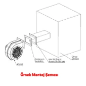 Radyal Salyangoz Fan Metal 40 W Vantilatör İşyeri Havalandırma Aspiratörü Fanı Kirli Hava Temizle thumbnail 3