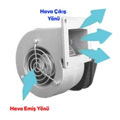 Radyal Salyangoz Fan Metal 40 W Vantilatör İşyeri Havalandırma Aspiratörü Fanı Kirli Hava Temizle thumbnail 4