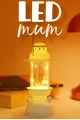 Led Mum Kamp Lambası 1 Adet - Tipi Pil Dahil Dumansız Alev Ledli Dekoratif Dekor Işığı Beyaz PT437 - 1