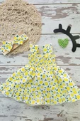 Limon Baskılı Yazlık Sarı Kız Çocuk Asklılı Kolsuz Elbise TOPTANBULURUM - 2