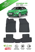 Havuzlu 3d Siyah Paspas Takımı, HYUNDAI i20 2015-2020 Arası 3d Havuzlu Paspas, HediyeAraç Kokusu - 1