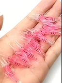 Eagenset Silikon Mini Karides Yapay Yem Pembe 4 cm 5 Adet - 1