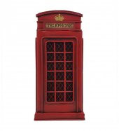 Londra Telefon Kulübesi Görünümlü Dekoratif Metal Kumbara thumbnail 1