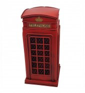Londra Telefon Kulübesi Görünümlü Dekoratif Metal Kumbara thumbnail 3
