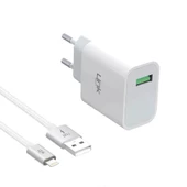 LinkTech C204 USB Çıkışlı Lightning Kablolu 10W 2.1A Şarj Aleti Beyaz - 1