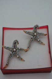 STONEAGE İncili Deniz Yıldızı Küpe Madeni Bronz thumbnail 5