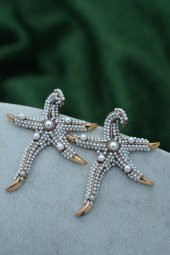 STONEAGE İncili Deniz Yıldızı Küpe Madeni Bronz thumbnail 9