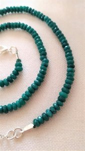 STONEAGE JEWELLERY Bayan Kolye Rondela Kesim Ceyt Doğal Taş thumbnail 2