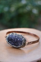 STONEAGE JEWELLERY El Yapımı Ametist Doğal Taş Bileklik thumbnail 2