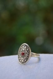 STONEAGE JEWELLERY Gümüş Kaplama Mineli Bayan Yüzük - 2