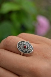 STONEAGE JEWELLERY Gümüş Kaplama Mineli Bayan Yüzük - 3