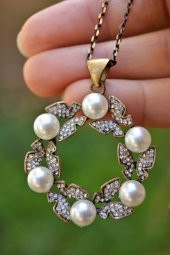 STONEAGE JEWELLERY İncili Kelebek Bayan Kolye thumbnail 1