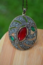 STONEAGE JEWELLERY Kök Yakut Taşlı Otantik Kolye - 2