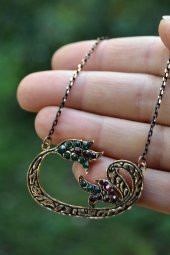 STONEAGE JEWELLERY Lal Doğal Taş Vav Bayan Kolye thumbnail 1