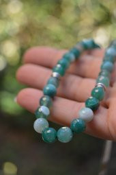 STONEAGE JEWELLERY Yeşil Akik Doğal Taş Tesbih thumbnail 2