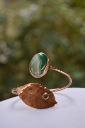 STONEAGE JEWELLERY Yeşil Akik Taşlı Tasarım Bileklik - 4