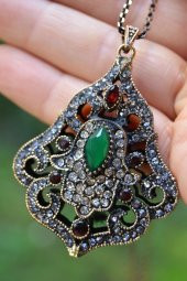 STONEAGE JEWELLERY Zümrüt Doğal Taş Bayan Kolye - 1