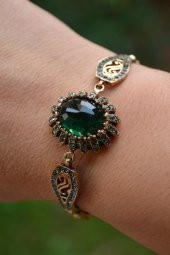 STONEAGE Kadın Bileklik Zümrüt Taşlı Mücevher İşçiliği thumbnail 1